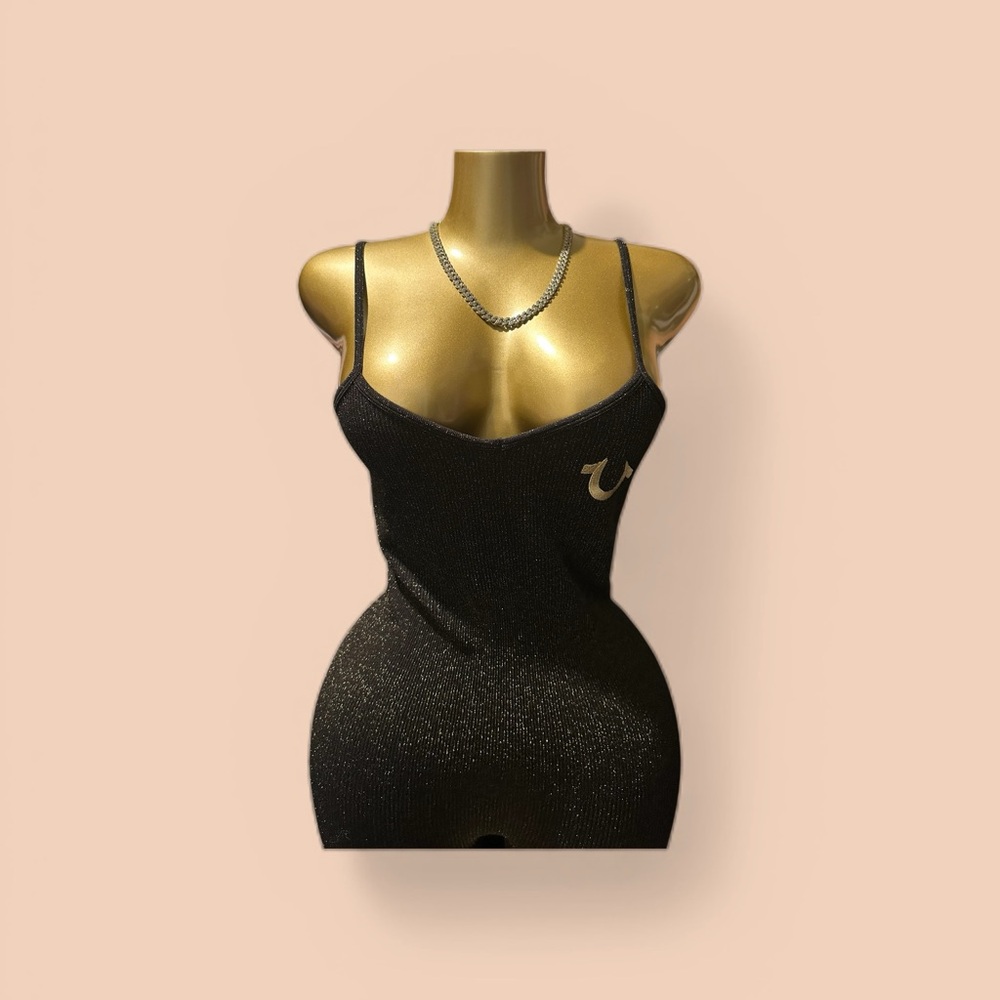True Religion Black Glitter Jumpsuit